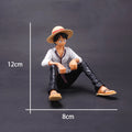 12cm One Piece Luffy Sitting Action Figure PVC Model Collectible Toy for Fans