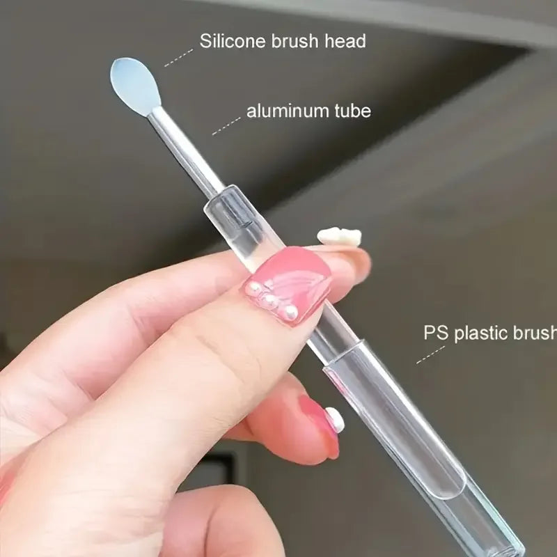 Portable Silicone Lip Brush Set with Cover - Soft Multifunctional Lip Makeup Applicators