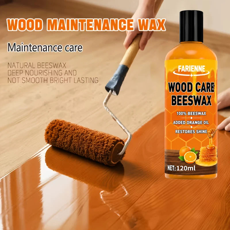 Natural Beeswax Wood Care Polish for Hardwood Floors and Furniture - Restores Shine & Waterproofing