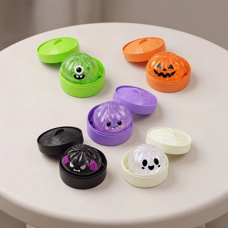 Halloween Ghost Dumplings Toy - Soft Squishy Fidget Stress Relief Toy for Kids
