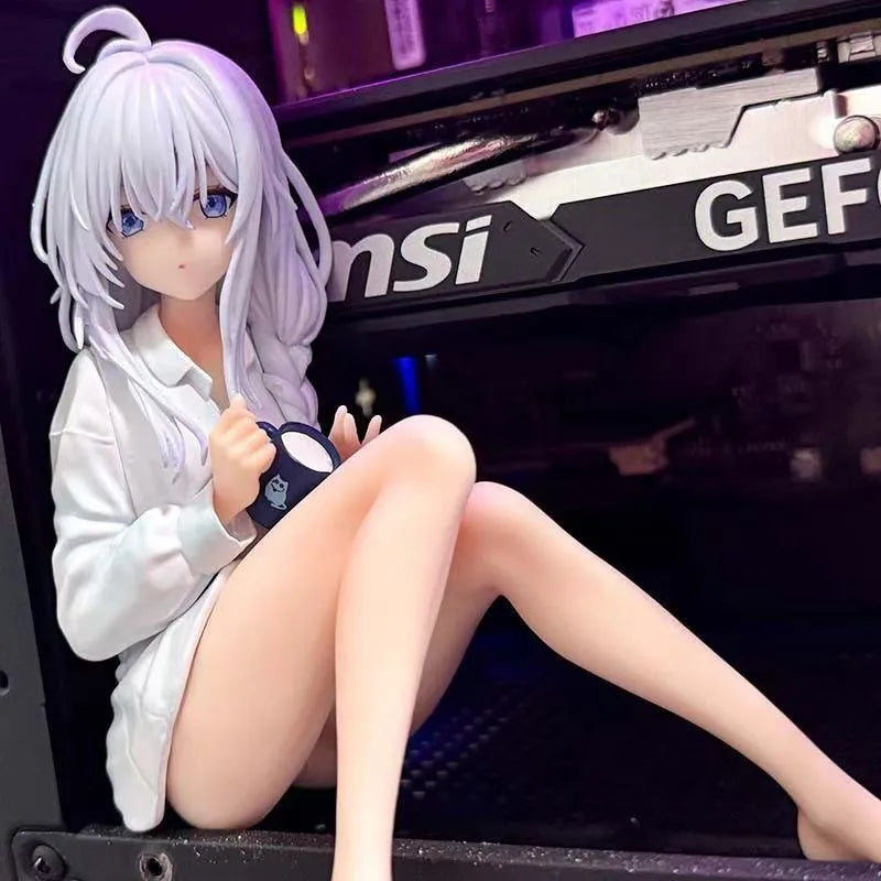 Anime Girl Figure 11cm Sitting In Pajamas Collectible Model Decoration Toy