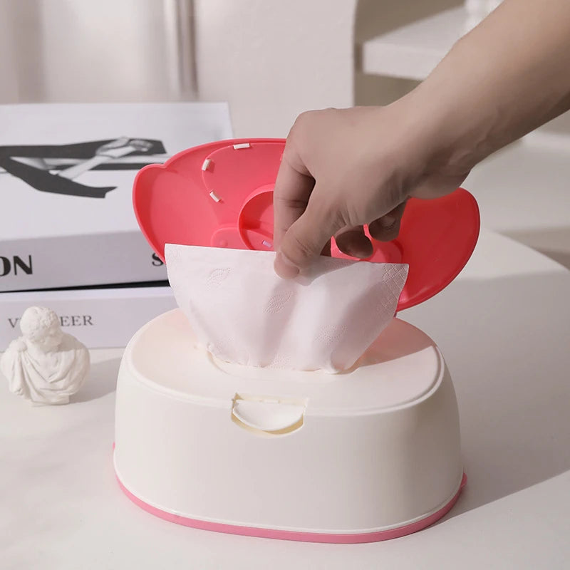 Cute Cartoon Tissue Box Holder for Bathroom & Bedroom - Large Capacity Tabletop Napkin Storage