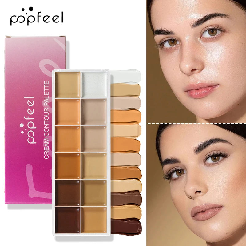 12 Color Waterproof Concealer Palette - Full Coverage for Face & Body Tattoos