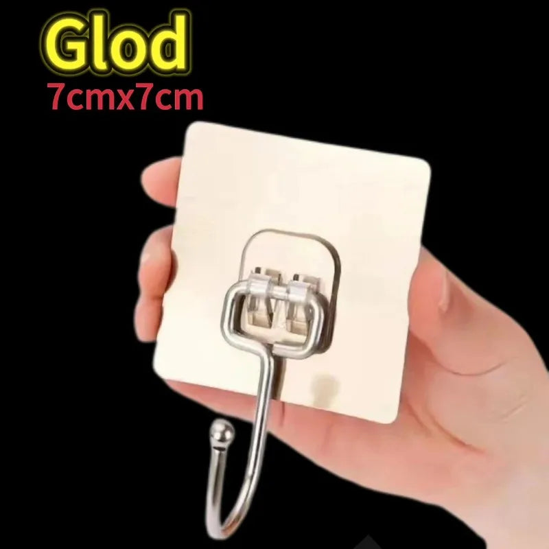 Heavy Duty Self-Adhesive Transparent Wall Hooks 10-50pcs for Kitchen Bathroom Door