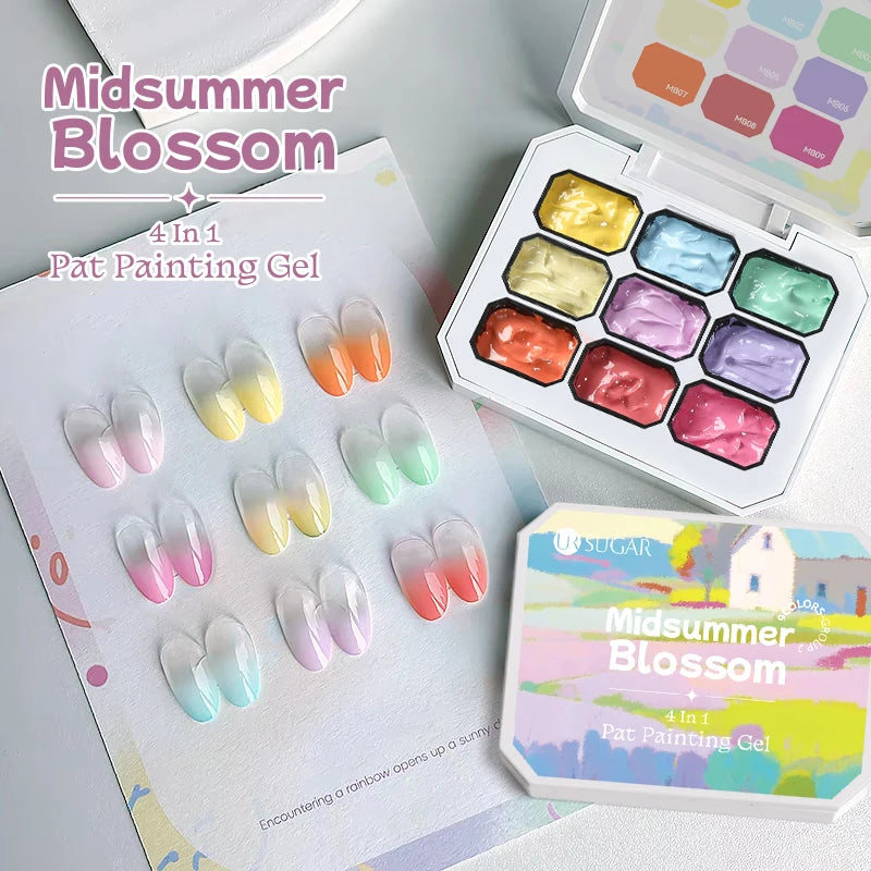 9 Colors Gel Nail Polish Set for Gradient & Stamping - UV & LED Compatible