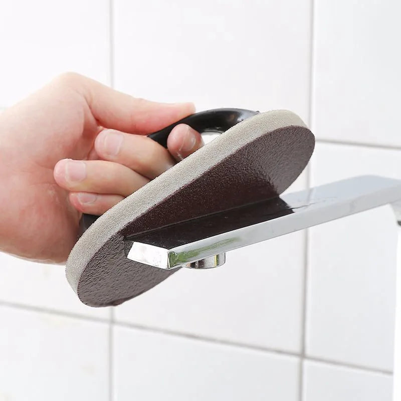 Emery Sponge Kitchen Scrubber with Handle for Pot, Pan, and Surface Cleaning