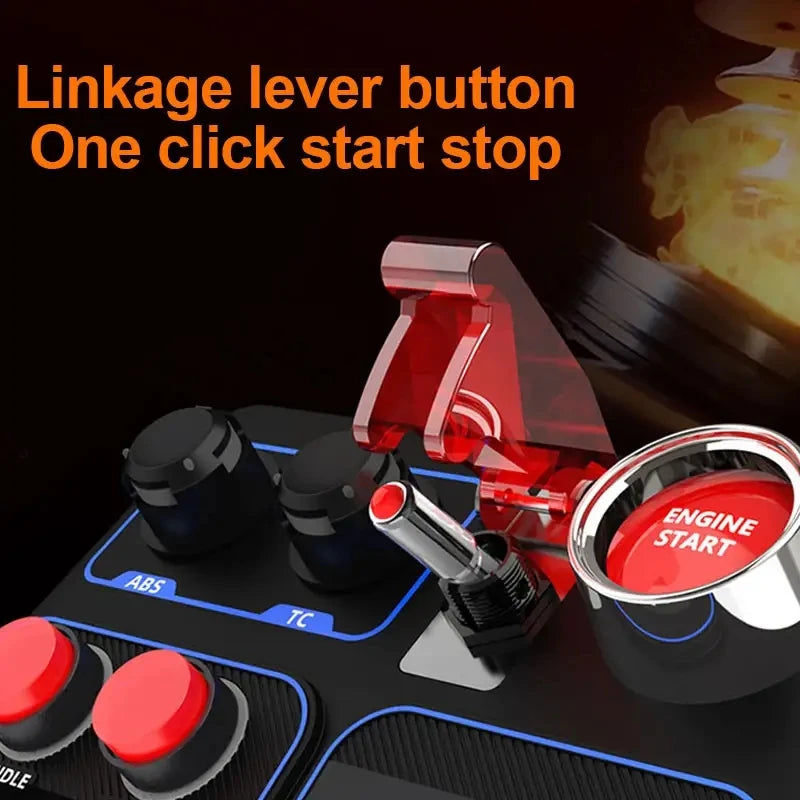 Sim Racing Control Box with Programmable Buttons RGB Lighting for PC Racing Games
