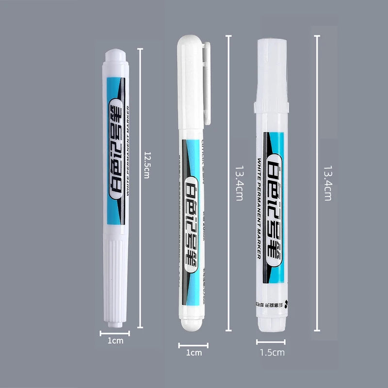 Waterproof Paint Markers - Industrial White Pens with Instant Flow, 0.7/1/2.5mm