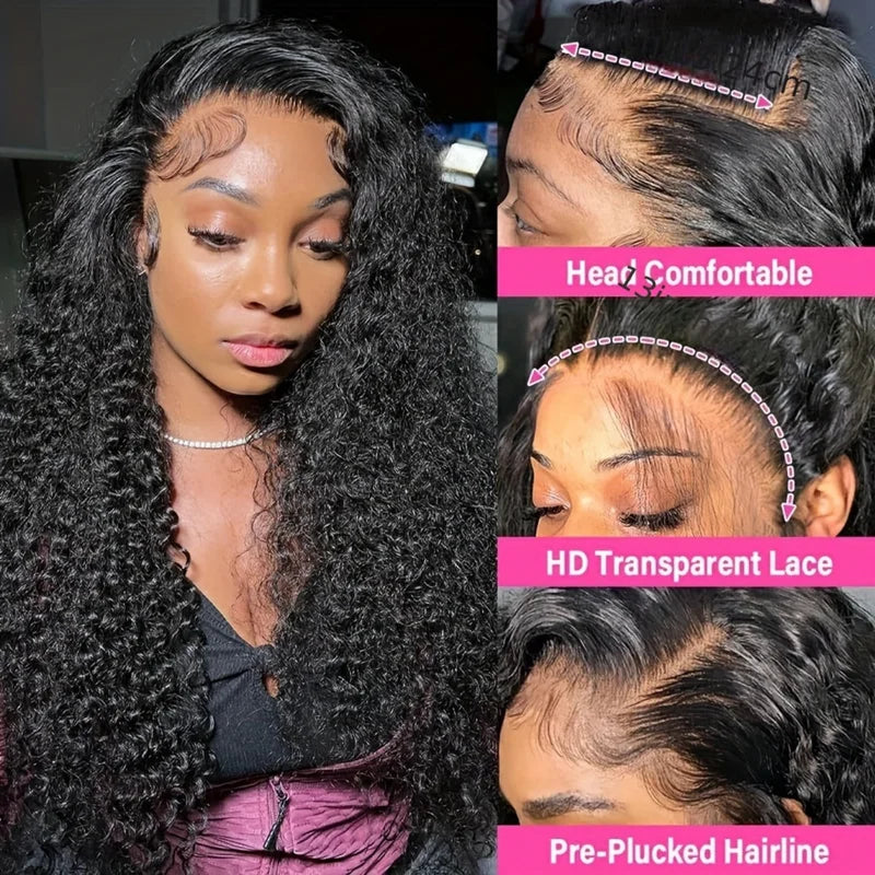 Deep Wave Human Hair Wig with Swiss Lace Glueless 18-22in Options for Women
