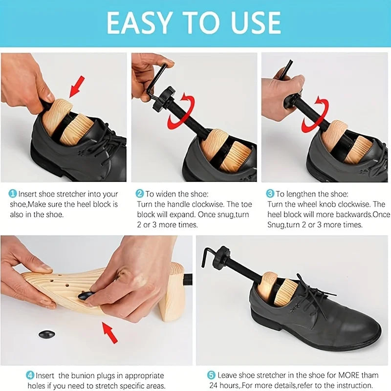 Wooden Shoe Stretcher for Men and Women Wide Feet Bunions Calluses Adjustable