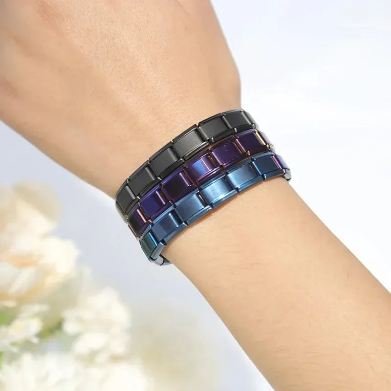 Italian Charm Link Bracelet for Men Women Stainless Steel Beaded Jewelry 9mm
