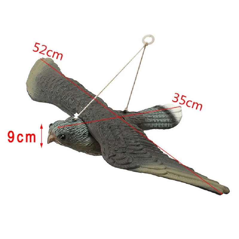 Flying Falcon Bird Decoy Pest Control Garden Ornament - Lifelike Bird Repellent