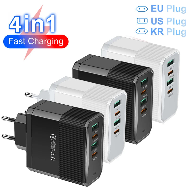 100W Fast Charging USB Wall Charger with 6 Ports for Universal Devices