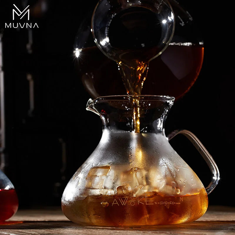 Handmade Glass Coffee Tornado Pitcher 450ML Heat-Resistant Pouring Sharing Pot