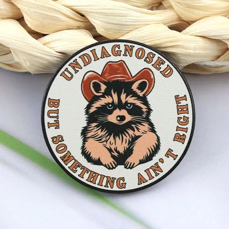 Funny Raccoon Enamel Lapel Pin Undiagnosed Brooch Cute Trash Panda Badge Jewelry