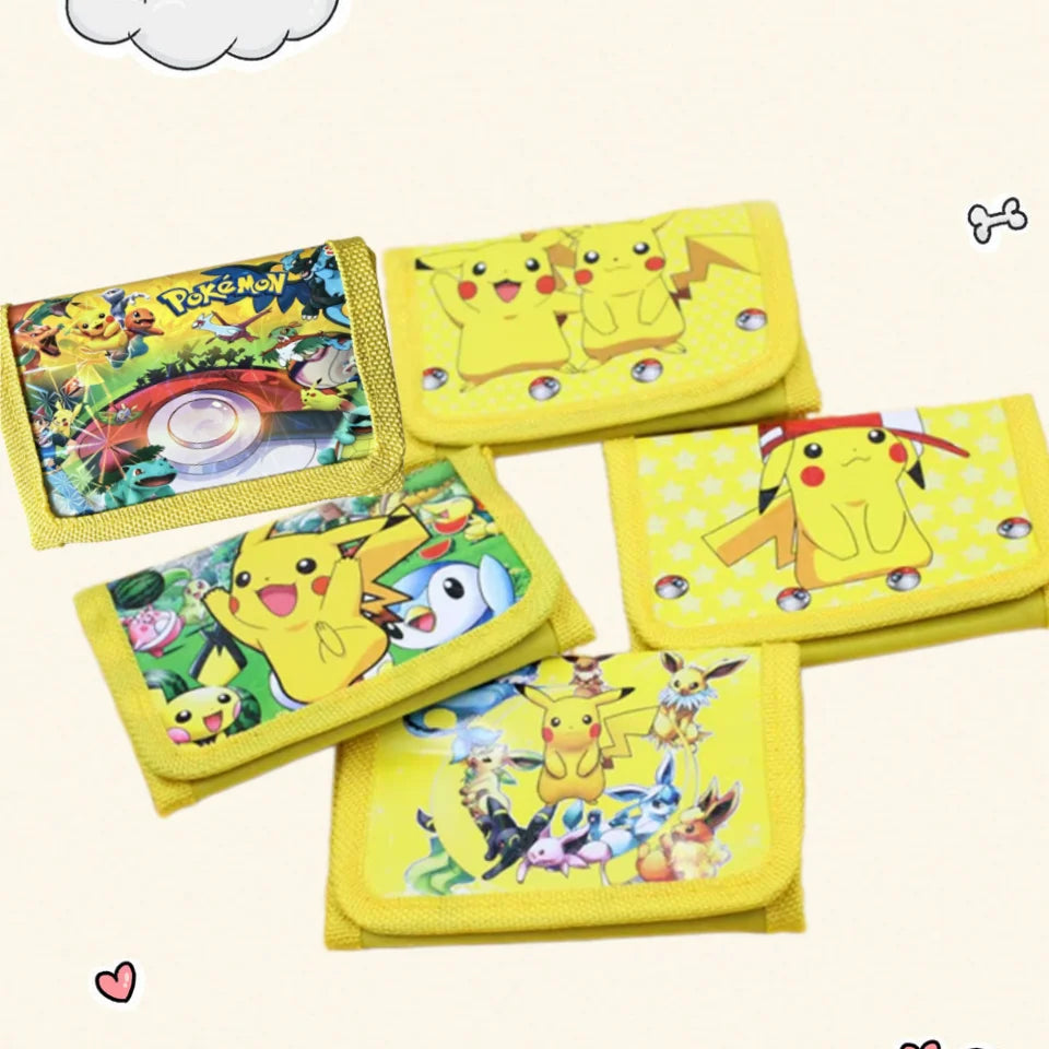 Kids Cartoon Pikachu Wallet with Coin Purse PVC Toy Gift for Children