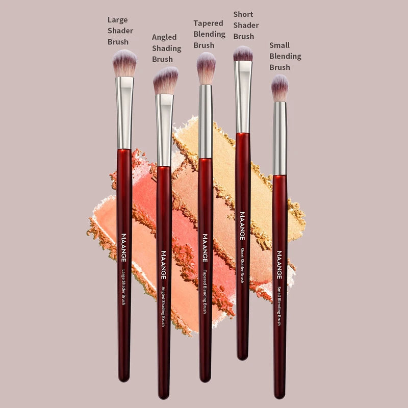 5PCS Eye Shadow Makeup Brush Set - Concealer, Shader, Portable Beauty Tools