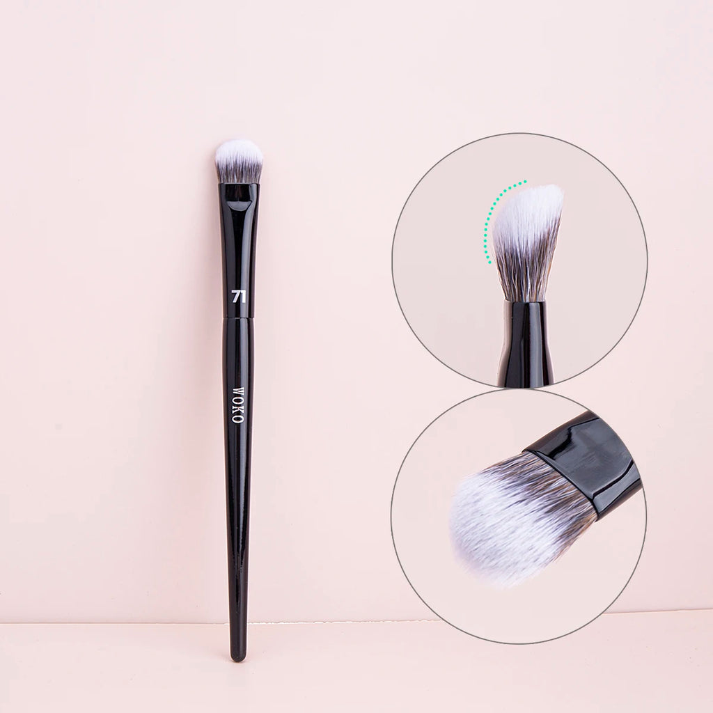 Angled Concealer Makeup Brush - Buildable Coverage Professional Tool