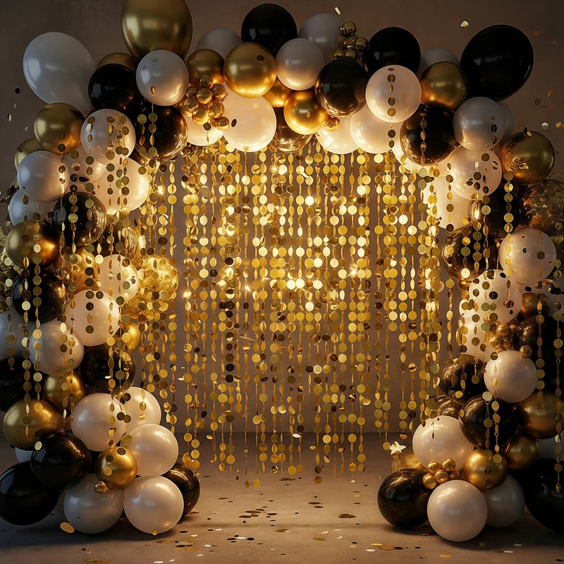 Shimmer Golden Sequin Curtain Backdrop for Weddings Parties Holiday Decor