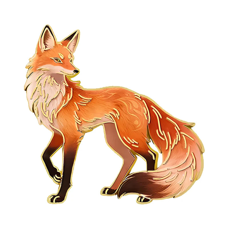 Cute Cartoon Fox Enamel Pin with 2 Design Options for Clothes Backpack Lapel Brooch Gift