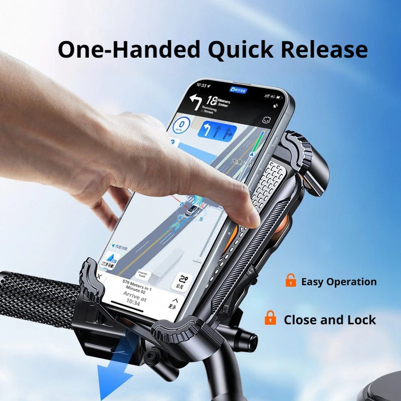 Universal Bicycle Phone Holder Motorcycle Handlebar Mount Shockproof 4.7-6.8 Inch