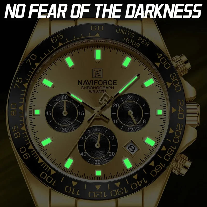 Luxury Men's Business Casual Wrist Watch Waterproof Chronograph with Silicone Strap