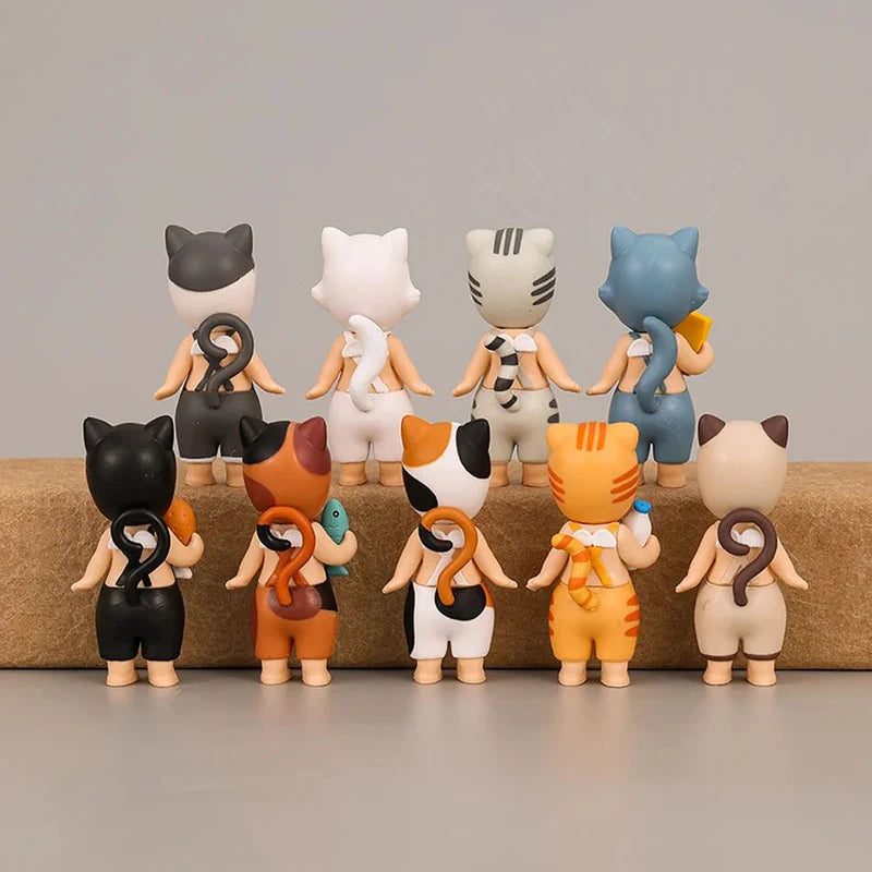 Anime Cat Figure Collectible Toy PVC Model Noodles Landscape Ornament Gift