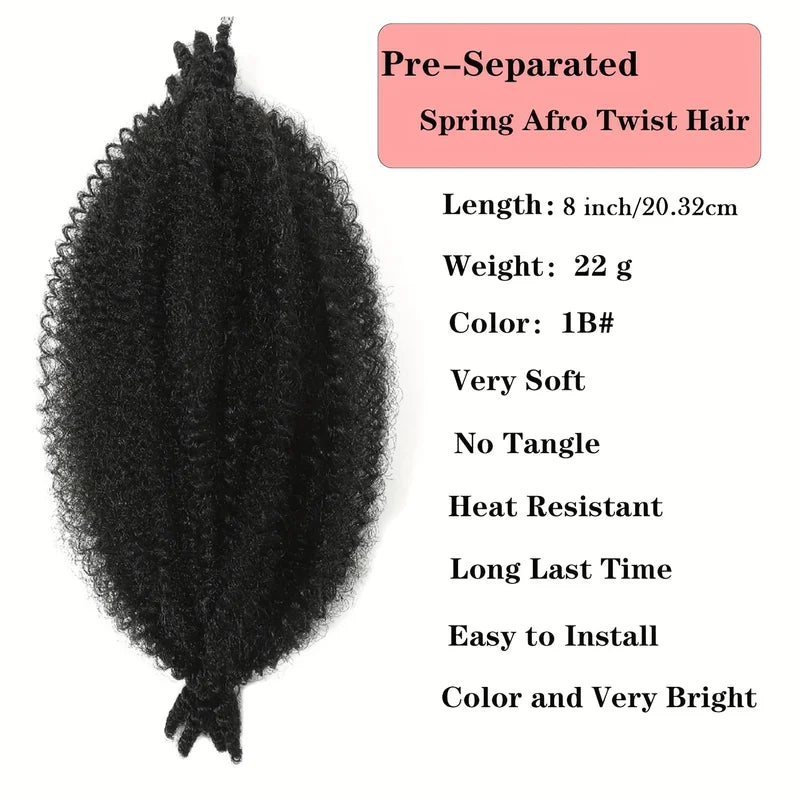 Synthetic Afro Twist Hair Extensions 8 Pcs for Women - Kinky Marley Braiding