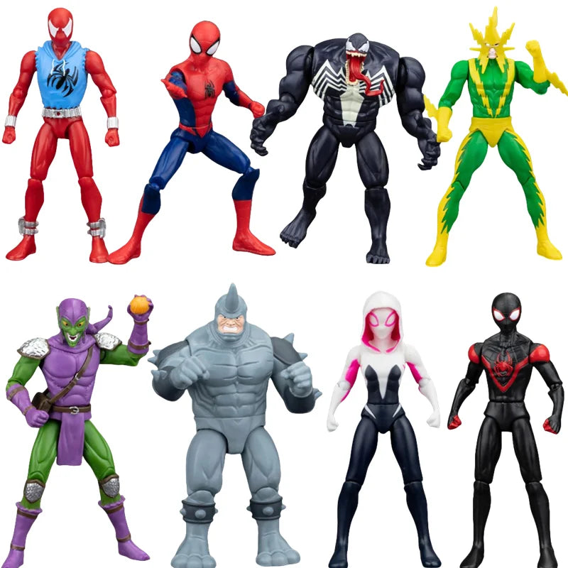 Super Hero Action Figures Set - Iron Man Spider-Man Venom Gwen Collectible Toys