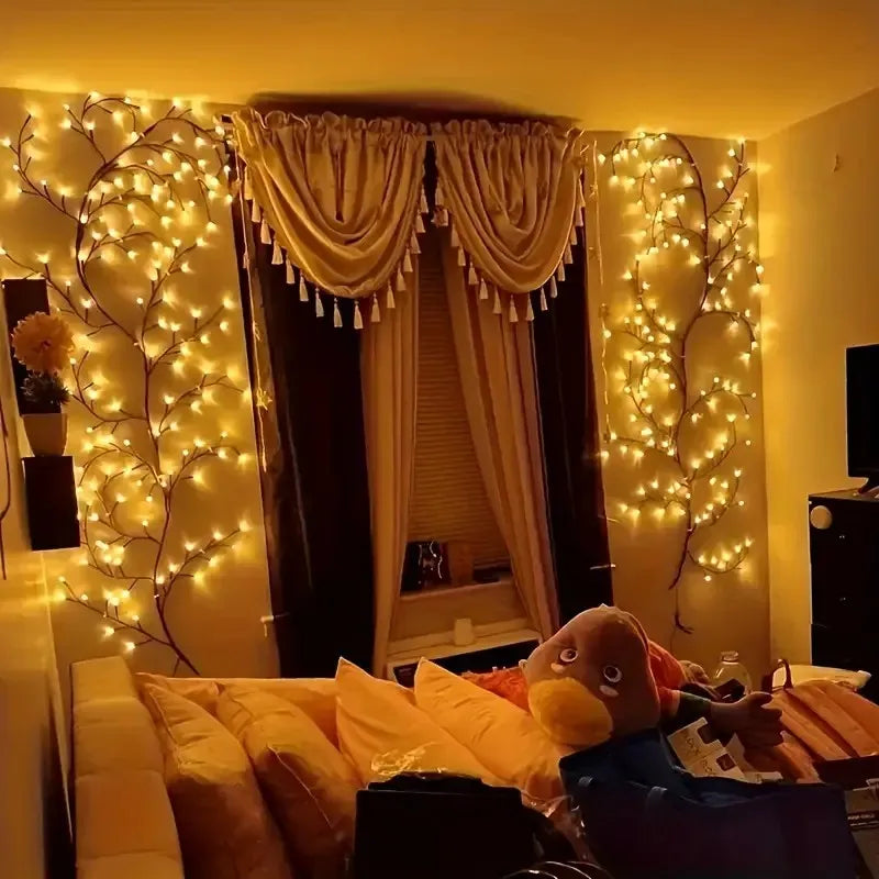 LED Wall String Lights for Room Decor - Warm White Willow Vine Branches