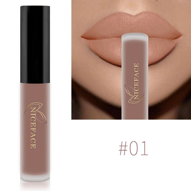 Waterproof Matte Lip Gloss Liquid Lipstick - 25 Vibrant Colors, Long-Lasting