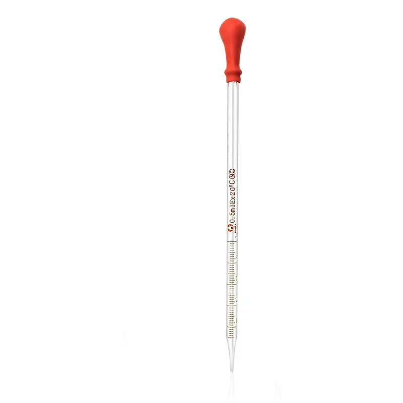 Graduated Glass Dropper Pipette Set for Laboratory Liquid Transfer - 0.5ml to 3ml