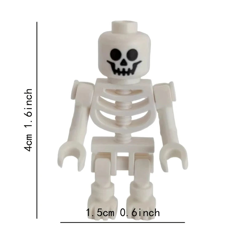 Skeleton Soldiers Building Blocks Set for Halloween Decorations - 12 Pieces, Interlocking Mini Figures