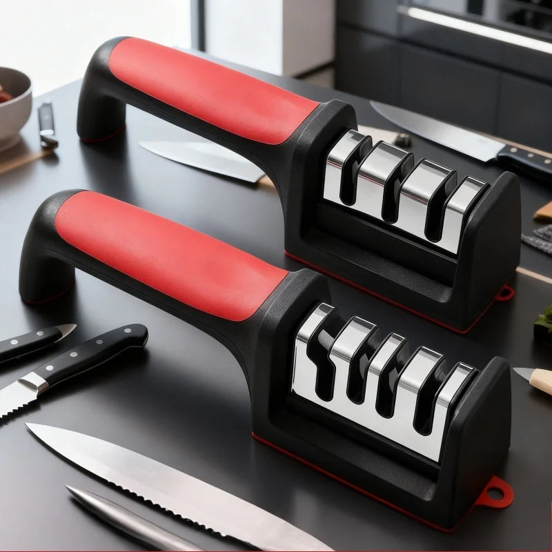 Multi-Functional Kitchen Knife with Sharpener and Sharpening Stone - 3/4 Segment