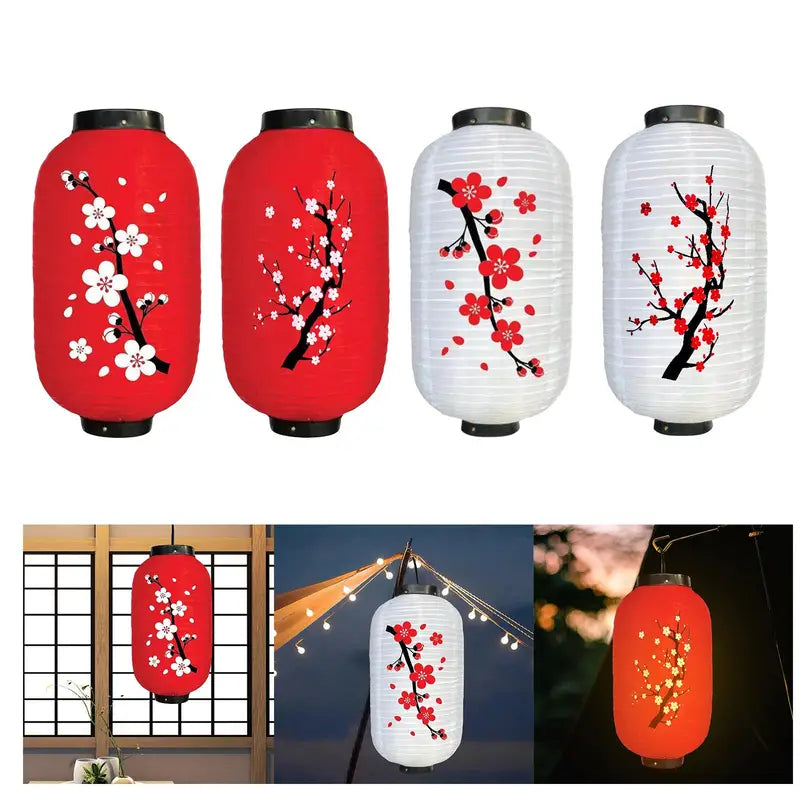 Traditional Japanese Lantern Lampshade Hanging Light for Outdoor & Festive Decor