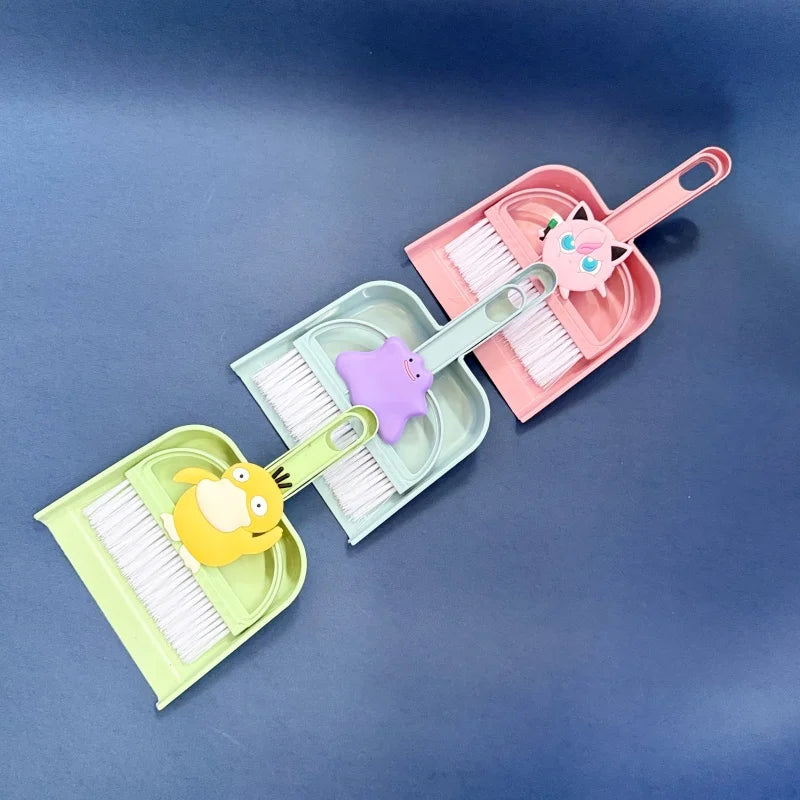 Mini Kawaii Pokemon Desk Dustpan and Small Broom Set - Office & Home Cleaning Gift