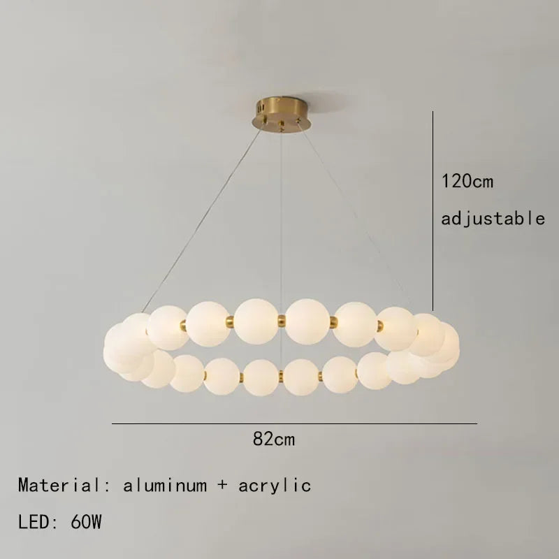 Nordic Ring LED Chandelier Light Fixture for Living Room & Bedroom - Modern Pendant Lamp