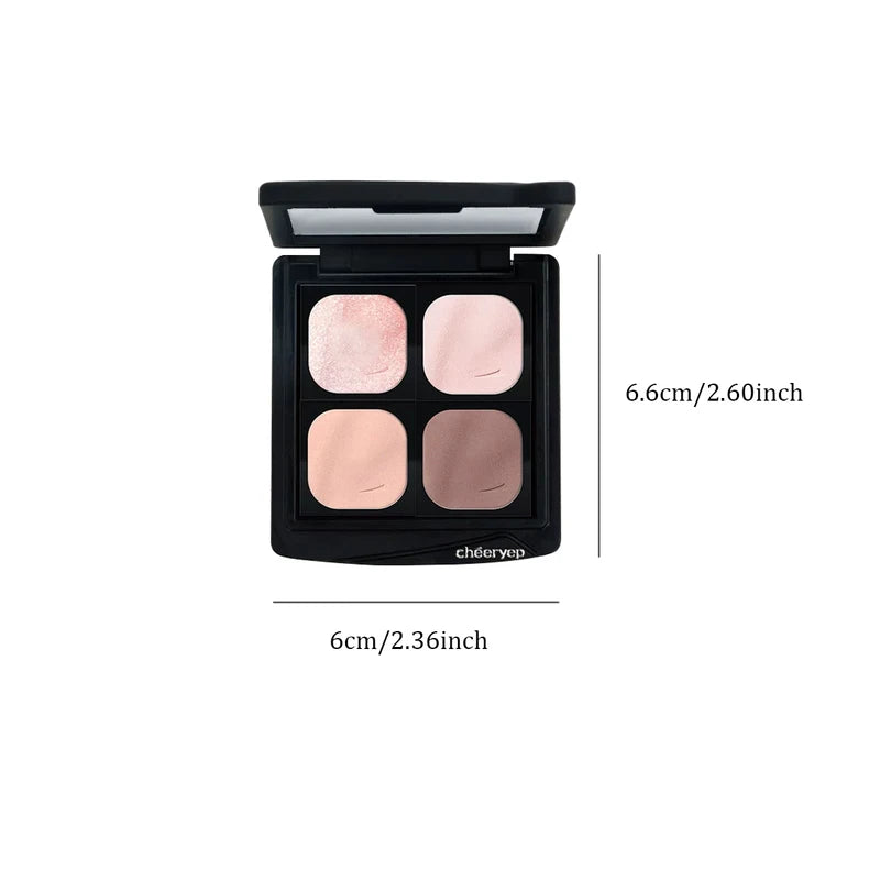 Refillable Eyeshadow Palette with 4 Harmonious Shades - No Fallout, Smooth Application