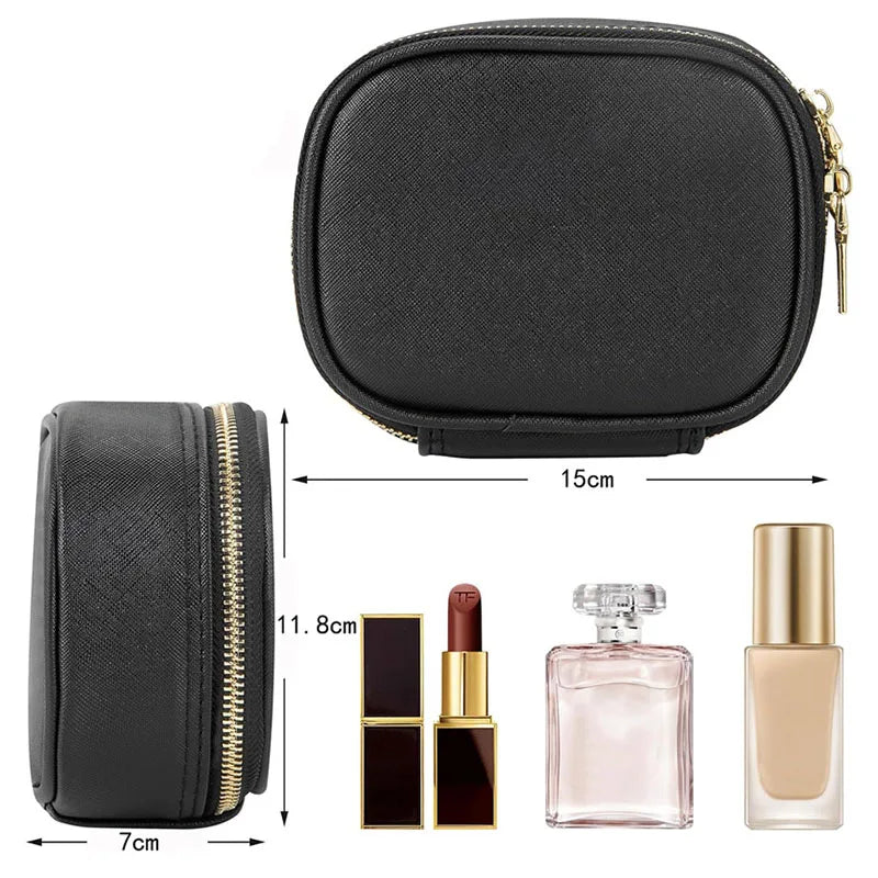 Portable Makeup Organizer Bag with LED Mirror and Light Modes - Travel Cosmetic Storage