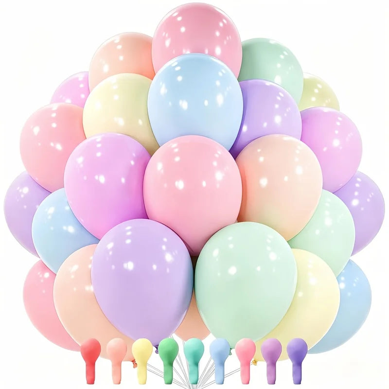 Pastel Rainbow Latex Balloons for Baby Shower Gender Reveal Engagement Bachelorette Easter Bridal Party - 5 or 10 Inch, Safe Chemical-Free