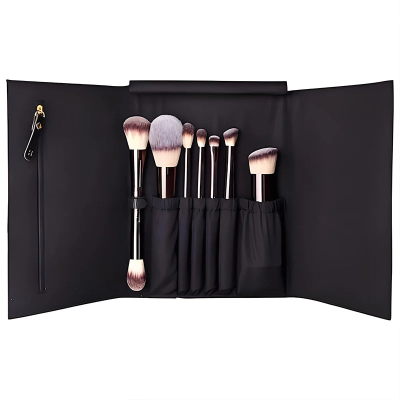 Vegan Travel Makeup Brush Set with 7 Eye and Face Brushes in Gift Bag
