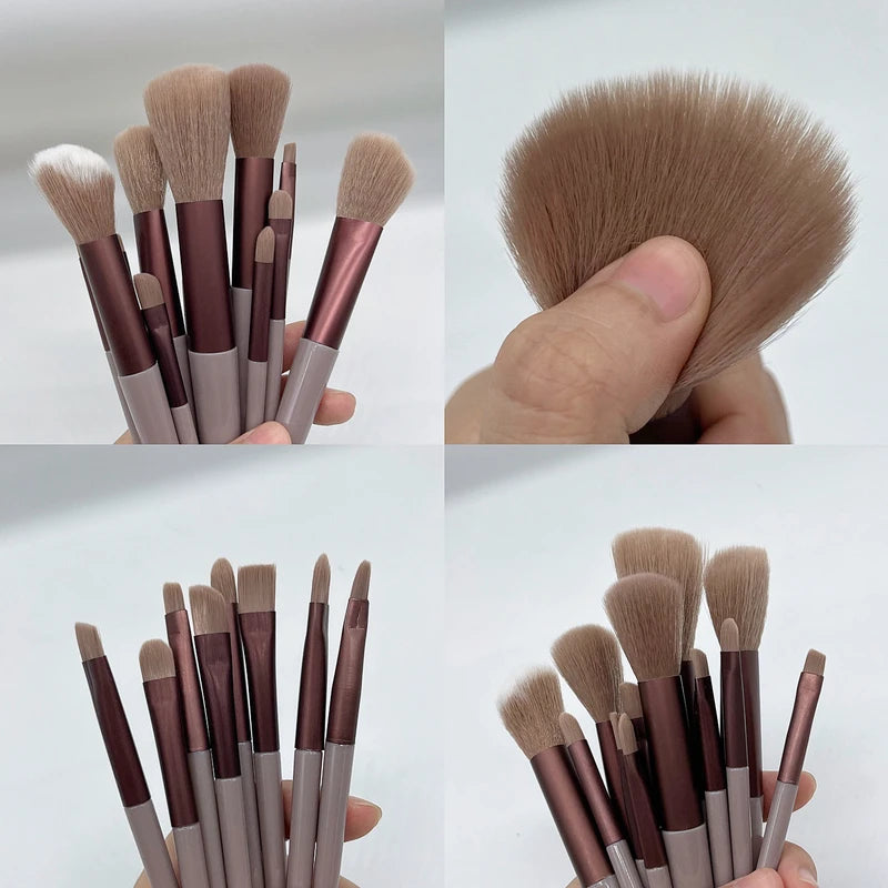 13-Piece Makeup Brush Set with Soft Synthetic Brushes for Eyeshadow & Foundation
