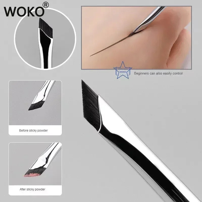 Precision Eyeliner and Eyebrow Makeup Brush - Ultra Thin Flat Angle Detail Tool