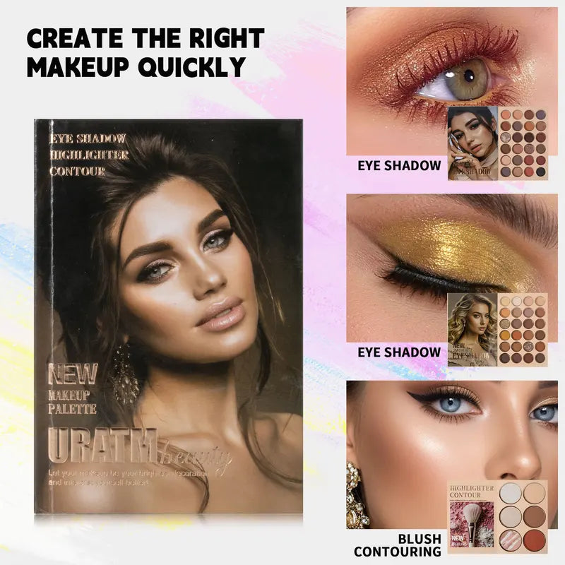 All-in-One Makeup Palette Book with 54 Colors for Face & Eye Cosmetics - Matte & Pearlescent Shades