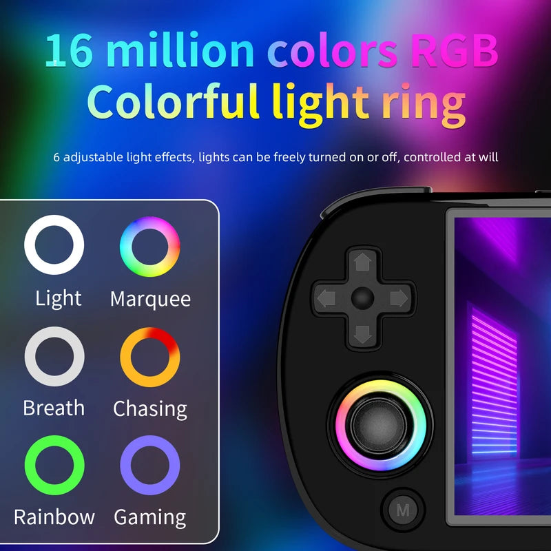 Handheld Game Console with 4-Inch Screen Linux System RGB Lighting