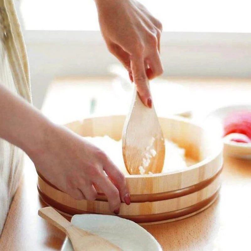 Wooden Sushi & Bibimbap Bucket Set - Korean Cuisine Serving Bowls