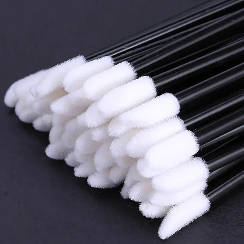 Disposable Lip & Eyelash Makeup Brush Set - Microbrush Applicators, 50 Pieces