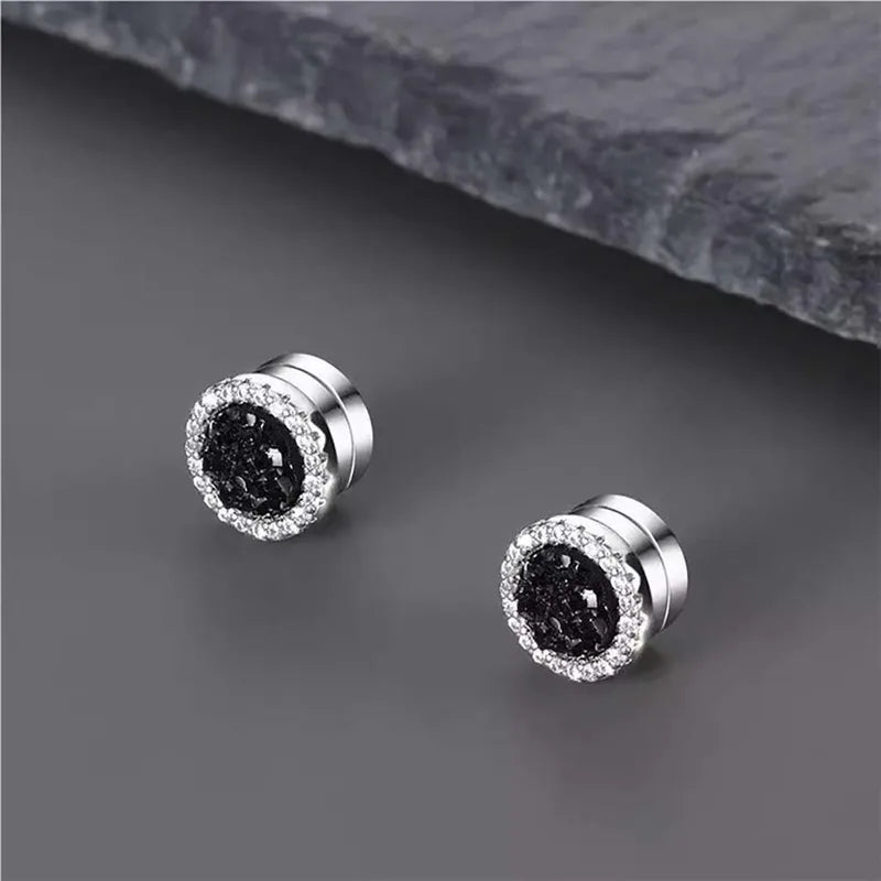 Magnetic Ear Clips for Men No Piercing Trendy Punk Style Jewelry Set