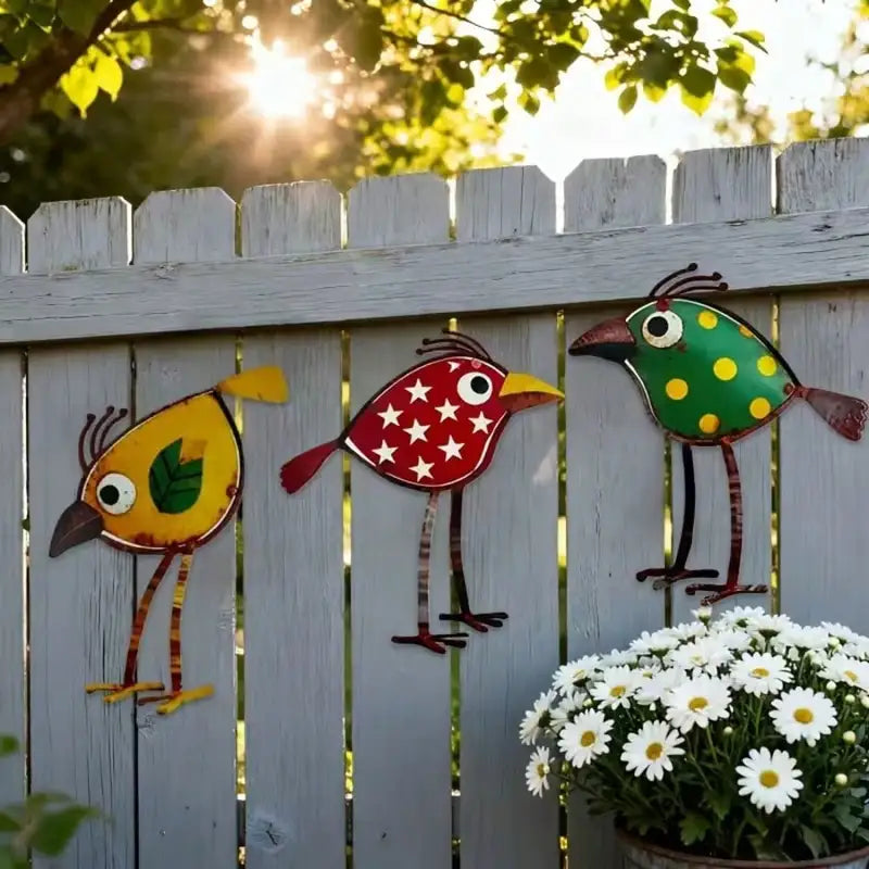 Bohemian-Style Iron Bird Wall Decoration for Garden and Fence Outdoor Decor