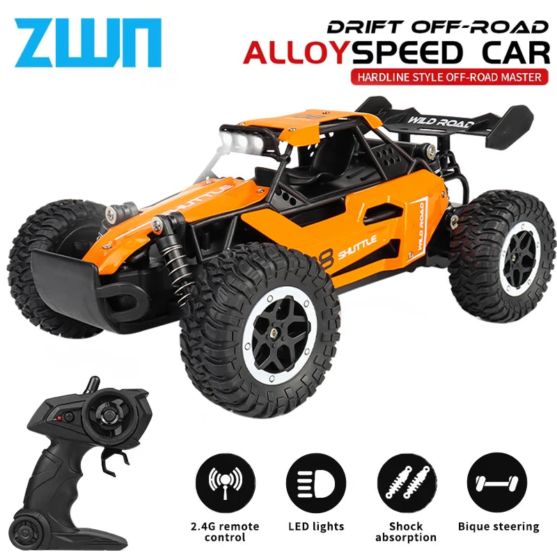 High-Speed 1:16/1:20 Off-Road RC Car with LED Lights and 2WD Climbing Vehicle